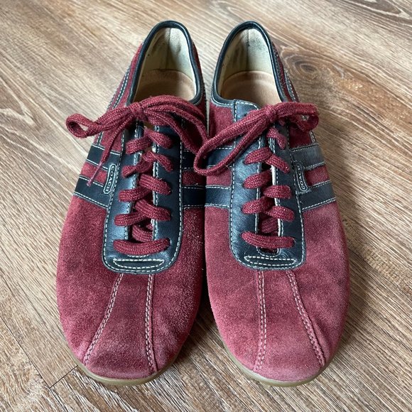 Coach Men's Maroon Suede Frasier Sneakers 7.5 M - Picture 2 of 9